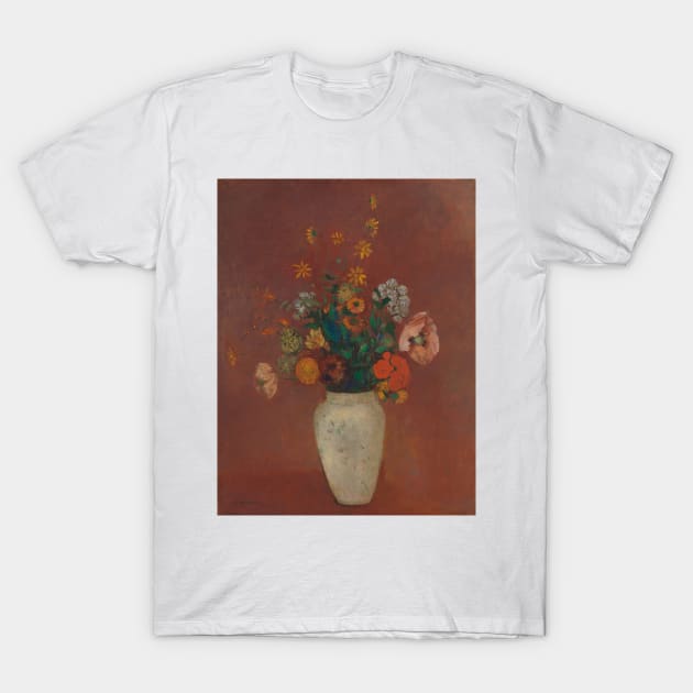 Bouquet in a Chinese Vase by Odilon Redon T-Shirt by Classic Art Stall